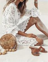 Elegant V-Neck Lace Beach Dress – The Perfect Summer Cover-Up 4